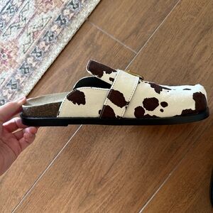 Mango Cow Print Slides